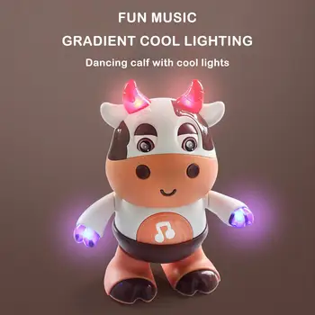 14 Pesmi, Ples Robot Krava Otroške Igrače, Električni Zvok Krava Božič Interrecative Glasba Otrok Malčka Starš-otrok Igrače Svetlobe G V1R8 Slike 0