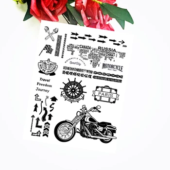 14x18CM motorno kolo Potovanje Pregleden Pečat Jasno Znamk Silikonsko Tesnilo Roller Znamk DIY Album Album / Kartico Proizvodnje Slike 2
