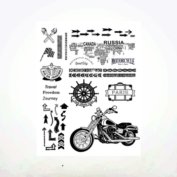 14x18CM motorno kolo Potovanje Pregleden Pečat Jasno Znamk Silikonsko Tesnilo Roller Znamk DIY Album Album / Kartico Proizvodnje Slike 5