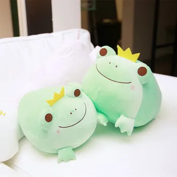 1pc 35 cm srčkan Krono Žaba plišastih blazino polnjene navzdol bombaž otroci igrače kawaii nasmeh žaba lutke za otroke darilo za rojstni dan