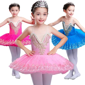 2021 Novo Otrok Dekleta Swan Lake Kostum Strokovno Balet Tutu Otrok Balerina Obleko Balet Leotards Za Ženske Sijoče Dancewear