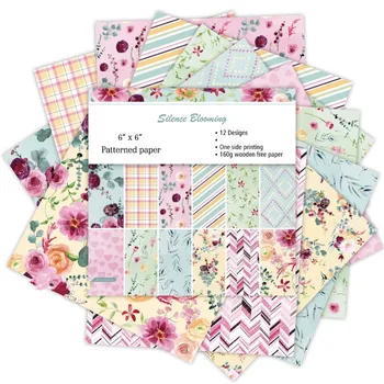 24sheets Multi Cvetje Vzorec Scrapbooking Blazine Papirja Origami Umetnosti Album Ozadju Papir, Kartice, zaradi Česar DIY Album Papir Obrti Slike 1