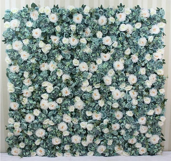 2M x 2M Vrh kakovosti umetne svile vrtnice poroko cvet steno cvet ozadje Poroka dekoracija