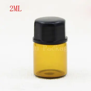 2ML Rjava Steklenička Z Black navoj, 2CC Toner/Losjon Embalaža za Steklenice, Ličila Sub, stekleničenje (100 PC/Veliko)