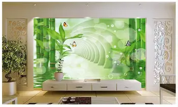 3D ozadje za stene, 3 d po meri 3d freske ozadje Vtis vode bambusa v ozadju stene papirja dnevna soba stenski dekor