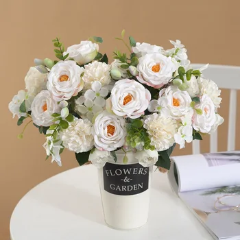 5 Vilice Simulacije Rose Cvet Šopek Poročni Strani Šopke Domači Dnevni Sobi Notranje Opreme Rekviziti Umetno Ponaredek Cvetje