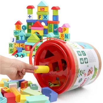 50Pcs/set Lesenih gradnikov Prometa Sadje Spoznavanja Zgodnje Izobraževanje Puzzle Les Matematiko Igrače za Otroke Montessori Igrače Darila