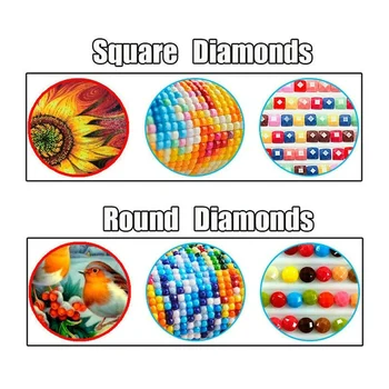 5pcs Nordijska luč luksuzni dekoracijo Diamond Slikarstvo Celoten Kvadratni/Krog Diamond Vezenje Mozaik Kit HD Kakovosti Ročno Izdelka Slike 1