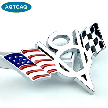 AQTQAQ 1pcs 3D Kovinski V8 NAS Zastavo Moto Avto Nalepke Logo Grb Značko Avto Styling nalepke, obleka za vse avto,avto okraski sickers