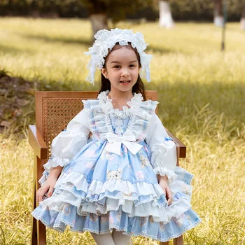 Baby Dekle Španskega Turčija Bule Obleka Za Malčke Dekliška Lolita Princess Boutique Obleke Otrok Rojstni Dan Obleko Vestidos