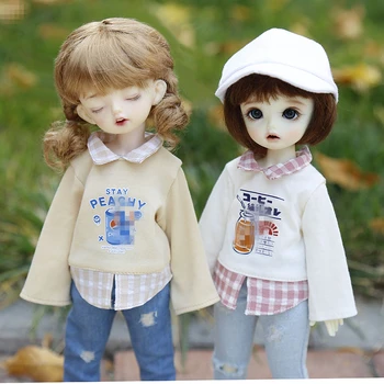 BJD lutka obleko, ki je primerna za 1-6 velikosti vsak dan priložnostne majice ponaredek dve lutka dodatki