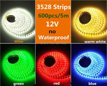 DHL Debelo 50M/LOTSMD3528 600led 5M toplo bela/cool bela/modra/zelena/rdeča LED Trak SMD Prilagodljive luči 120led/m št nepremočljiva