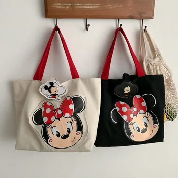 Disney nova risanka Mickey Mouse priložnostne divje študentsko dekle eno ramo messenger platno vrečko ženska moda prenosni nakupovalna torba