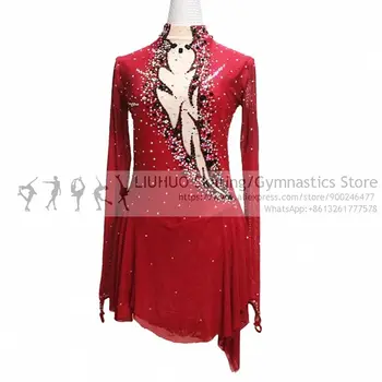 Drsanje Oblačila Rdeče Ženske, Otroci, dekleta Konkurence kostume Umetniške obleko Dvorana Balet teens Dancewear Božično darilo
