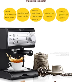 Espresso kavo DL-KF6001 italijanskih gospodinjstev pol-avtomatski fancy aparat za kavo, mletje kavnih zrn paro stroj Slike 1