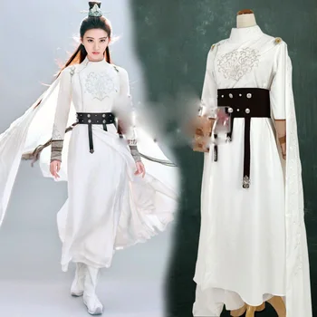 Jing Tian Bela Ozka Rokav Meč lady Hanfu za TV Predvajanje Kralj Blaze Stopnji Uspešnosti Drama Ženski Kostum Hanfu