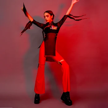 Kitajski Slog Halloween Kostum Ženske Dj Gogo Ples Obleke Jazz Hip Hop, Ples, Oblačila, Drag Queen Kostum Rave Party Obrabe BL9359 Slike 3