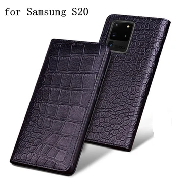 Moda Krokodil Tiskanja Telefon Primeru Pokrovček za Samsung Galaxy S20 Plus S20+ Pravega Usnja Ščit Flip Kože za Galaxy S20 Ultra