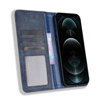 Modro Usnje Vintage Denarnica Primeru Za NASPROTNEGA Realme GT 5G Neo 5G Q3 Pro 5G C17 7i 7 Pro 7 Narzo 20 Pro V3 Q2i Zaščito Pokrova Slike 2