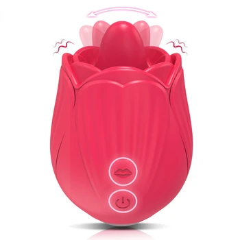 Močne Rose Vibrator Ženski Klitoris Stimulator Jezika Usta Lizanje Masturbator Ženskega Spola Igrače Za Odrasle Proizvodov 18
