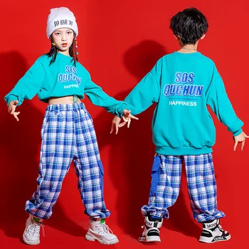 Otroški hip-hop modna oblačila deklice visoko pasu, jazz ples, oblačila studijskega moda kul oblačila dečke korejski hip Slike 0