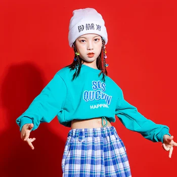 Otroški hip-hop modna oblačila deklice visoko pasu, jazz ples, oblačila studijskega moda kul oblačila dečke korejski hip Slike 5