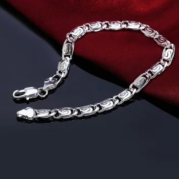 Posebna ponudba modnih 925 Žig Srebrne barve Zapestnica za žensko ustvarjalnost letnik verige fine nakit svate darila lady