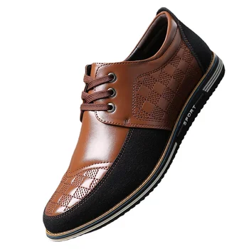 Poslovni moški veliko priložnostne usnjeni čevlji Visoke kakovosti dihanje usnja čevlji usnje Moda casual moški čevlji Črne