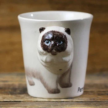 Prilagojene živali, keramične skodelice perzijska mačka kave vrč 3D cartoon pokal ustvarjalne ročno poslikane skodelice