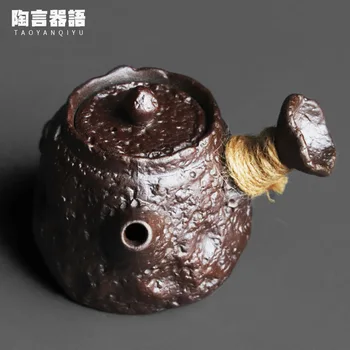Rock rudnik zemlji kamen teksturo videl nohtov rob ročaj čajnik ročno retro lončenine Kitajski Zen čaj slovesnosti čaj, kavo en lonec