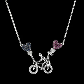 Romantično in sladko srce ljubitelji malih koles barve cirkon obesek za ženske/dekle cast poročni nakit.D-011