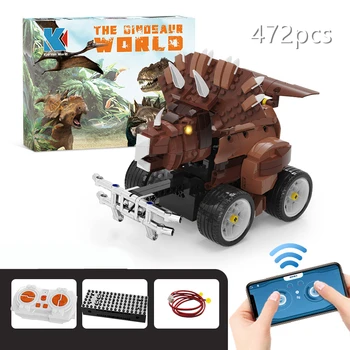 Sestavljeni Dinozaver Igrače Dino Avto Dvojno RC App Pare Programskih gradnikov Živali Model Otroci Igrače za Fante, Otroci Darila Slike 0