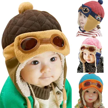 Srčkan Baby Zimsko Pokrivalo Za Malčke Pilotni Skp Toddlers Kul Baby Fantje, Dekleta, Otroci Pozimi Toplo Otroci Pletene Kape Skp Za 0-48 Mesec