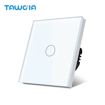TAWOIA Steklo Touch Stikalo 300W 1 Banda 1 Način Light Touch Stikalo EU Standardno omrežno Vtičnico 16A 250V Z Varnostnimi Vrati