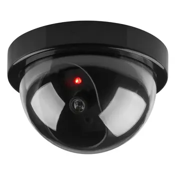 Ustvarjalne Črne Plastične Kupole CCTV Dummy Kamera Utripajoče Led Lažne Kamere Napajanja Preko Baterije AA Nadzor, Varnostni Sistem Slike 0