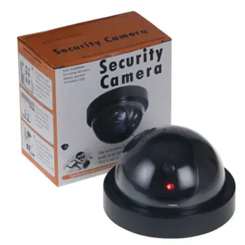 Ustvarjalne Črne Plastične Kupole CCTV Dummy Kamera Utripajoče Led Lažne Kamere Napajanja Preko Baterije AA Nadzor, Varnostni Sistem Slike 1