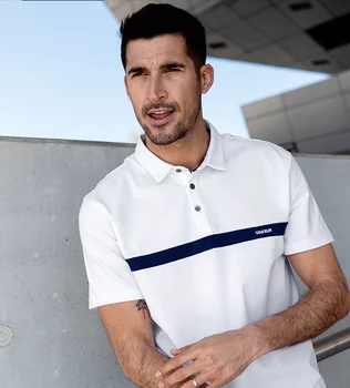 V7762 - poletje nova moška Polo Majica moška kratka sleeved Beaded bombaž white River T-shirt