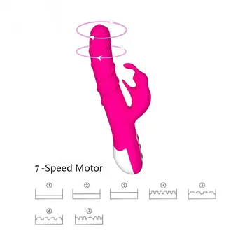  Zajec 360-Stopinjski Zasuk G Spot Vibrator Thrusting Velik Električni Opozarjanje Z Vibrator Za Ženske Klitoris Silikona, Seks Igrače
