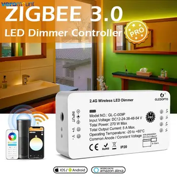 Zigbee 3.0 Pro WiFi Smart LED Dimmer Trakovi Krmilnik Svetlost Nastavljiva Združljiv Z Hub Tuya Aplikacijo Glasovni RF Daljinski upravljalnik