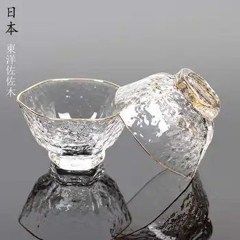 Šest pokal Japonski slog kladivo glavo kristalno steklo čaj pokal toplotno odporen pregleden kungfu tovarne čaja neposredne prodaje